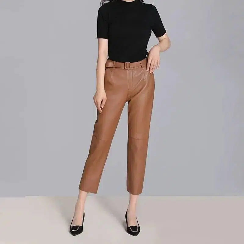 LOVEMI - Lovemi - High-waisted leather pants