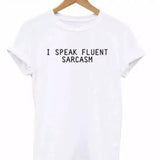 Slogan Tee with Humorous Phrase-White-2