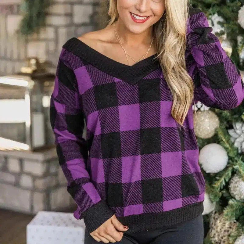 LOVEMI - Lovemi - Long-sleeved V-neck Pullover Bottoming