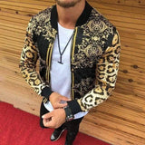 Men Print Slim-Fitting Leopard Print Crew-Neck Casual-Same color as picture-1