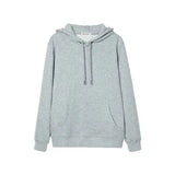 Men's solid color hooded pullover sweater-Grey-1