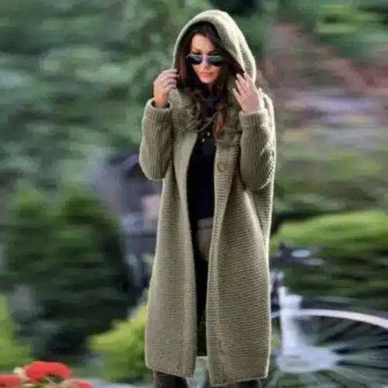 NEW Women's Baggy Cardigan Coat Tops Ladies Chunky Knitted-Green-7