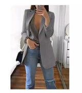 LOVEMI - Lovemi - Office Lady Blazer Coats Lapel Long Sleeve Solid