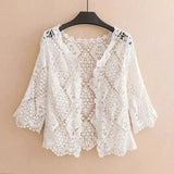 LOVEMI - Lovemi - Outside The Solid Color Lace Vest Jacket Women's