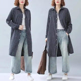 LOVEMI - Lovemi - Plaid Brushed Loose And Slim Long-sleeved Shirt