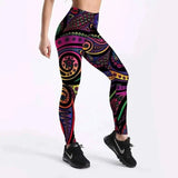 Printed Black Leggings-Color-2