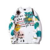 Printed crew neck sweatshirt-White-4