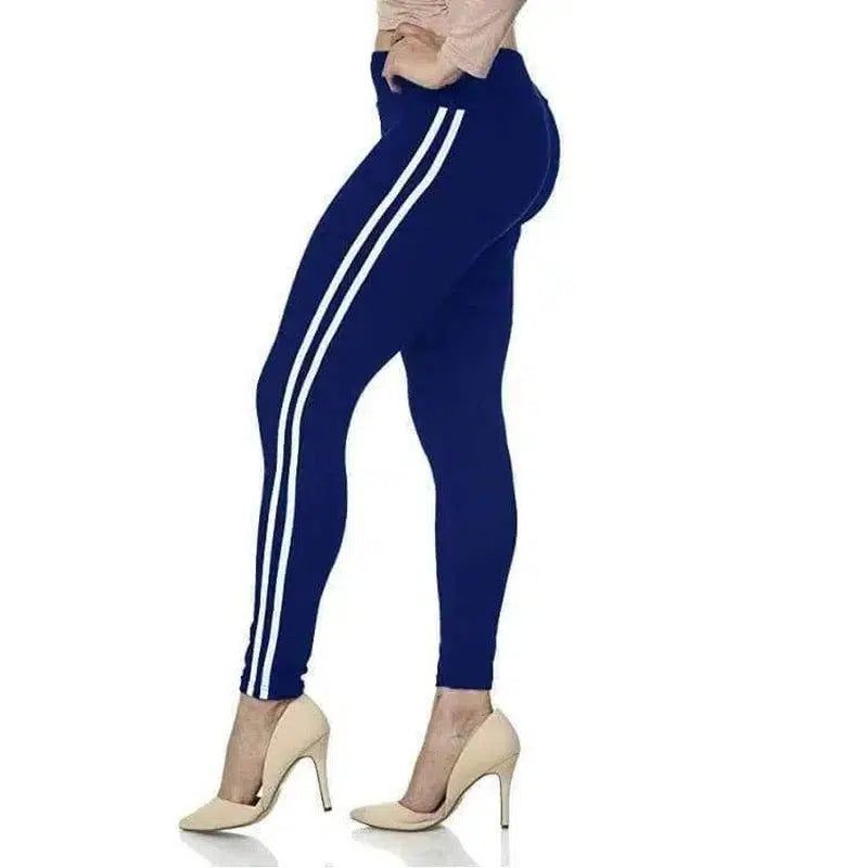 Pull high waist sports leggings-Navy-8