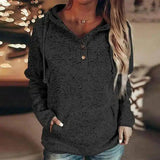 Womens Casual Hooded Pullover Sweatshirt-Black-4