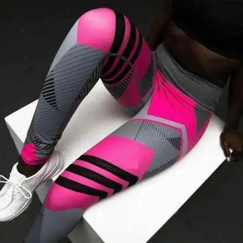 Reflective Sport Yoga Pants-Pink-3