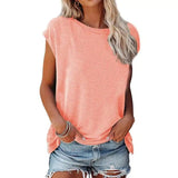 LOVEMI - Lovemi - Round Neck Loose Off-shoulder Solid Color Top