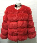 S-3XL Mink Coats Women Winter Fashion FAUX Fur Coat-Red-2