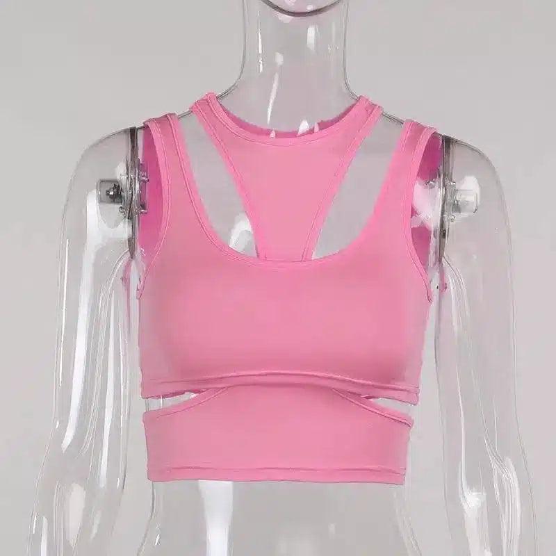 LOVEMI - Lovemi - Sexy Sleeveless Hollow Front And Back Sports Vest