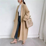 LOVEMI - Lovemi - Solid color thick thread knitted jacket