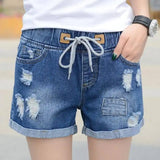 SUNDAY - VEGAN WOMENS DENIM SHORTS-Darkblue-29