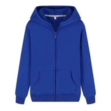 Unisex Zip-Up Hoodie with Pockets-Blue-3