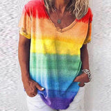 LOVEMI - Lovemi - Tie-dye Gradient Loose Plus Size Ladies Rainbow