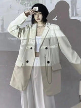 LOVEMI - Lovemi - White Wild Design Sense Niche Loose Cardigan Suit