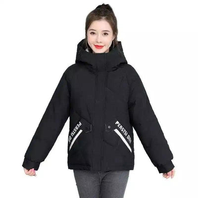 Winter Hooded Jacket with Insulated Lining-Black-2