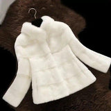 Winter new fur imitation mink coat collar collar fur coat-White-2