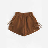 Women Comfortable casual relaxed shorts summer-Brown-9