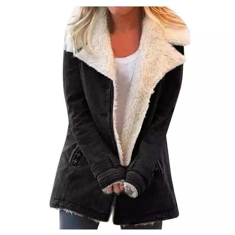 LOVEMI - Lovemi - Women Plus Size Warm Coats Composite Plush Button