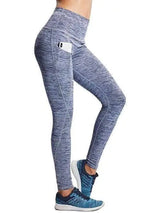 Women Pocket Casual Yoga Pants-Grey blue-2