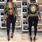 Women's Designer Bomber Jacket & Ripped Jeans Set-1