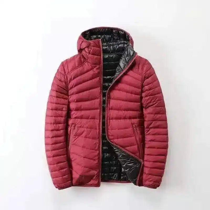 Lightweight Insulated Zip-Up Jacket-Wine Red-3