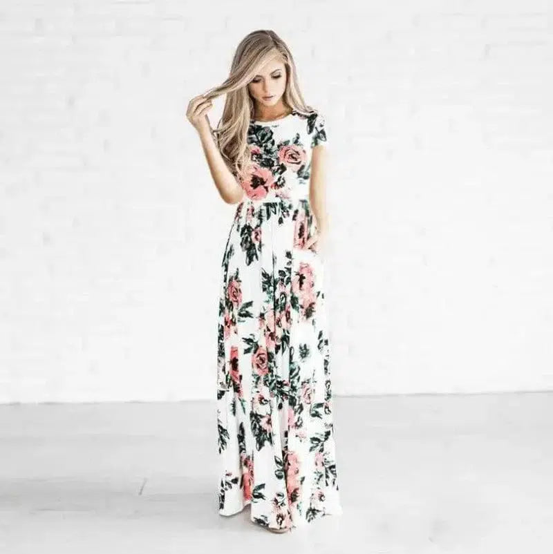 LOVEMI - Lovemi - Women's Flower Printing Maxi Dress