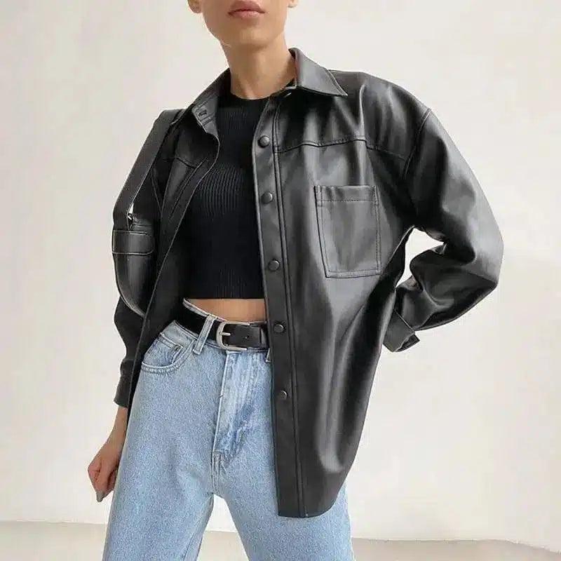 LOVEMI - Lovemi - Women's leather jacket Coat