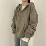 LOVEMI - Lovemi - Women's Loose Mid-Length Plus Fleece Hooded Jacket