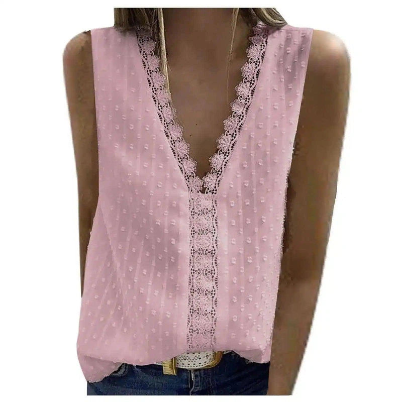 Stylish Chiffon Vest Top for Any Occasion-Pink-1