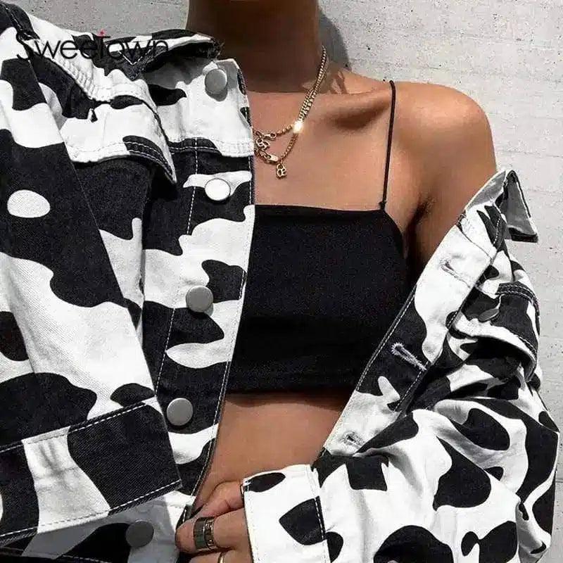 LOVEMI - Lovemi - Women's Unique Milk Print Jacket