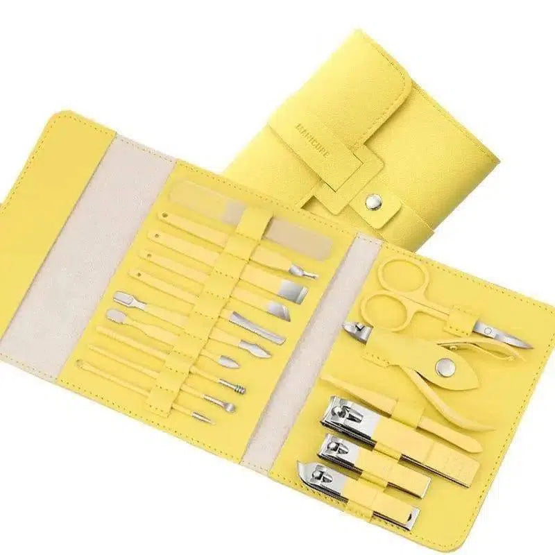 Make Up 16 Pcs Nail Clippers Nail Cutter Nail Scissors With-Yellow-5