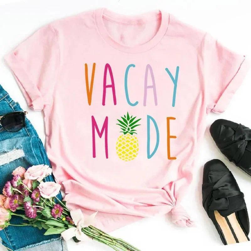 Maycaur Pineapple Graphic Tee-HX19-PINK-1