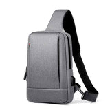 Men Chest Bag Shoulder Bags Crossbody Sling Backpack-Light grey-3