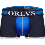 Men's Boxer Shorts Low-Waist Elastic Hip-Lift Boxer Briefs-Royalblue-6