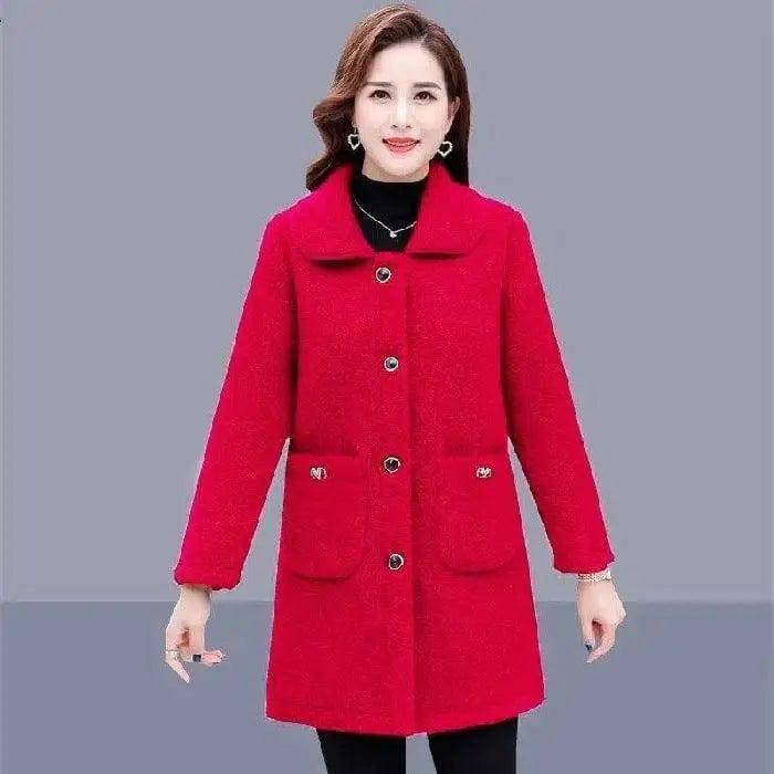 Middle-aged And Elderly Mothers Winter Clothes Keep Warm-Red-5