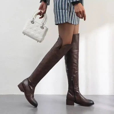 Over Knee Thigh High Boots Women Flat Low Heels Women Shoes-4