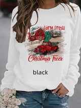 Pumpkin Printed Thin Sweater For Female Christmas-Black-5