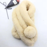 Rabbit Fur Scarf Female Winter Korean-Khaki-1