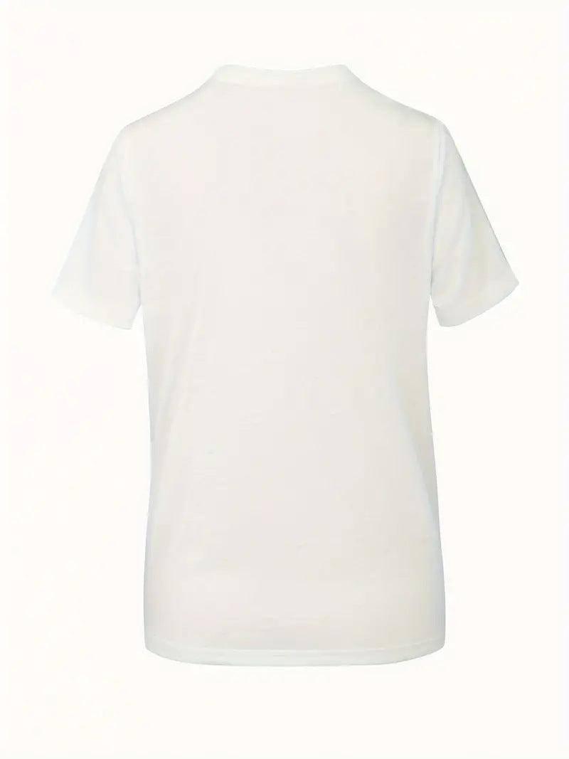 Round Neck Short Sleeve Printed T-shirt-10