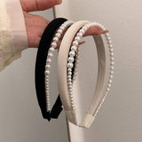 Satin Pearl Grace Double-layer Headband-5