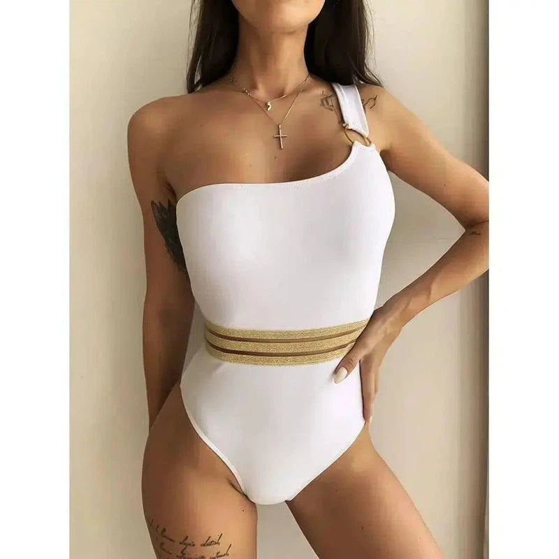 Lace-up Bikini One-piece Hollow Swimsuit-6style-3