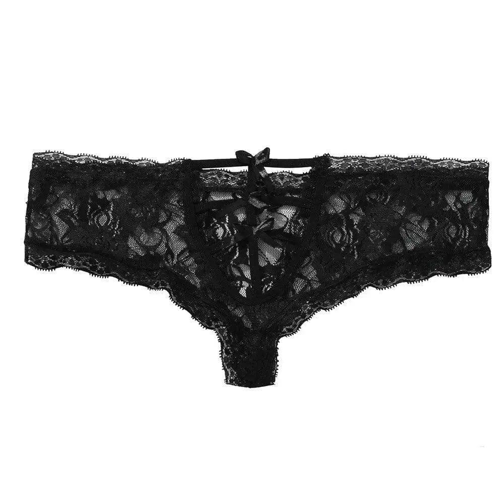 Sexy Lingerie Ladies Lace Transparent Bow Briefs Briefs-2