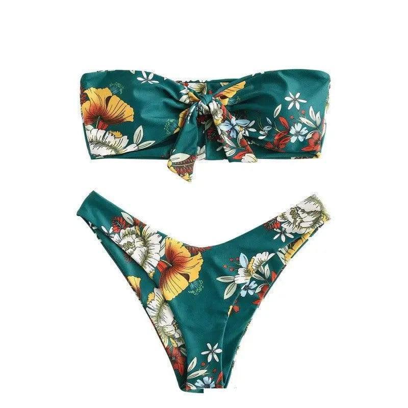 Printed Ladies Bikini Split Swimsuit-Lakegreenprinting-4