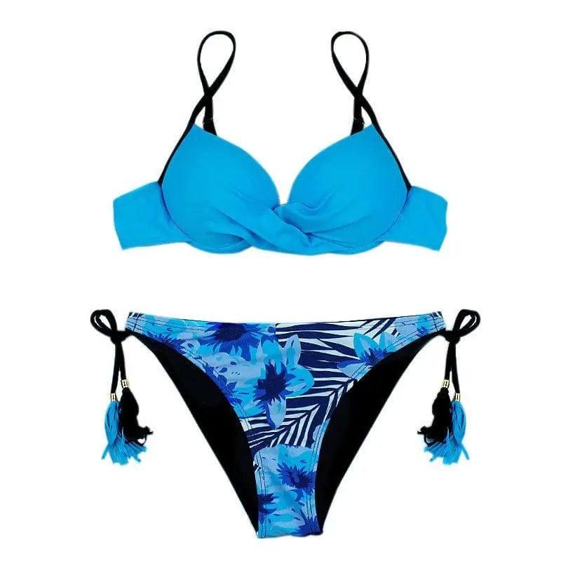 Sexy split bikini-Blue-4