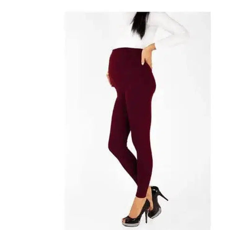 Skinny Maternity Pants-Wine red-4