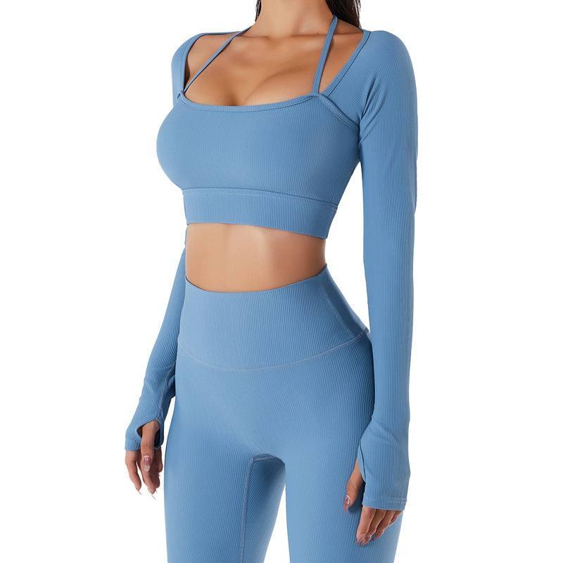 Sports Top Women's Quick-drying Workout Clothes With Chest Pad Slim Fit Skinny Long Sleeve Yoga Wear-2